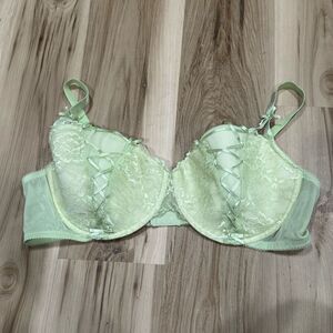 Adore Me Light Lime Green Underwire Bra With Bow Women’s 46DDD
